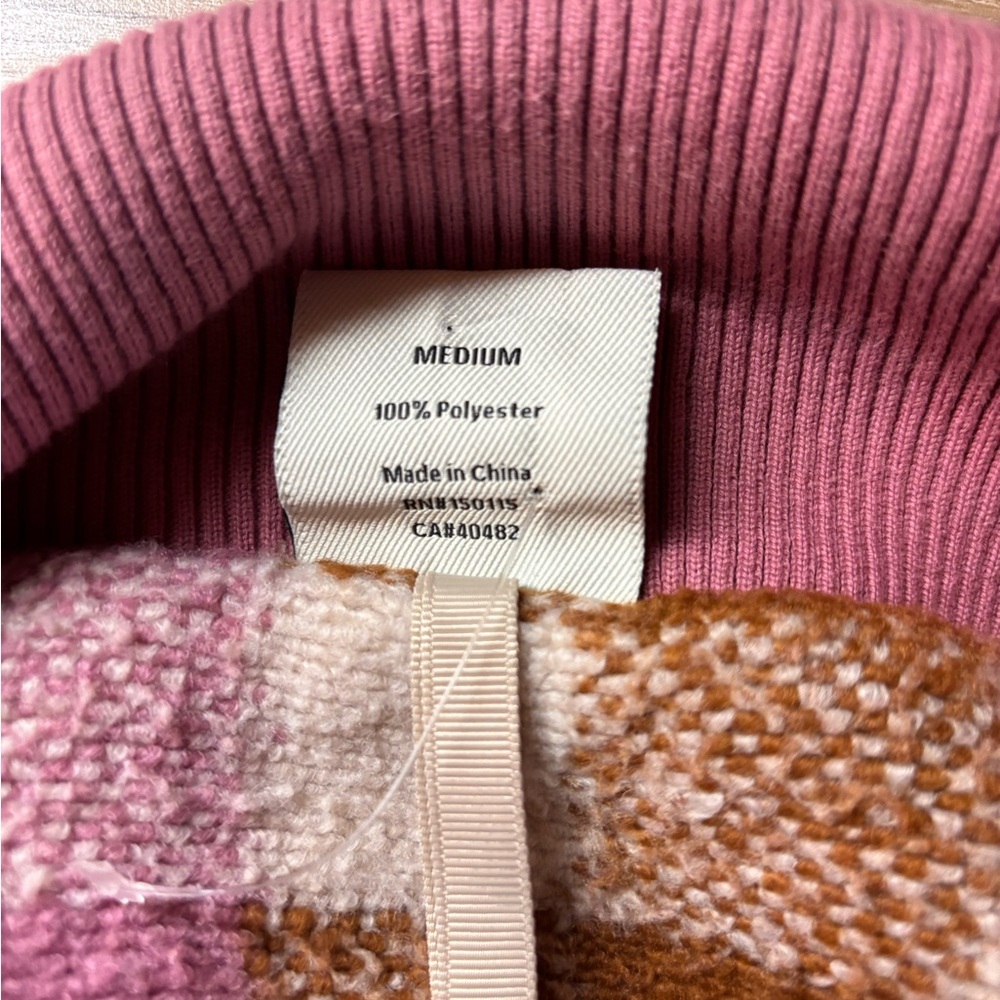 Varley Pink and Brown Checkered Teddy Jacket - Picture 8 of 8